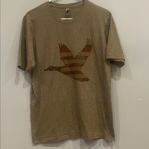 Men's taupe - Brown Graphic T-Shirt American flag duck large